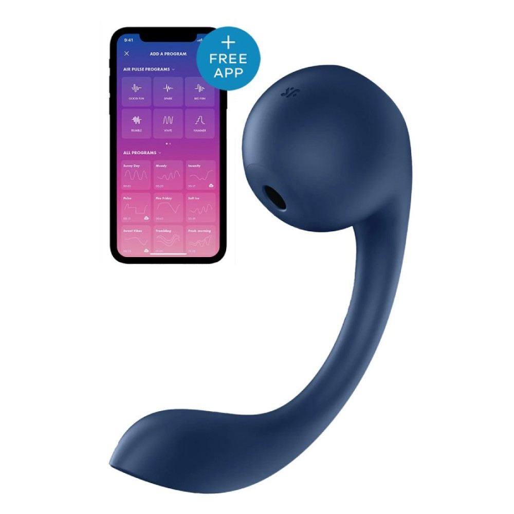 Смарт-стимулятор точки G + вакуумний стимулятор клітора Satisfyer Pro+ Wave 4 Connect App