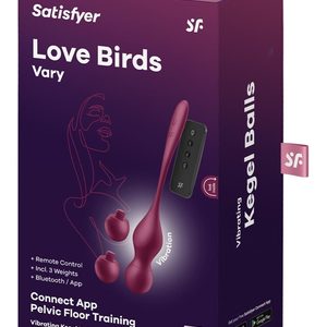 Смарт-вагінальні кульки з вібрацією Satisfyer Love Birds Vary Connect App, змінювана маса, пульт ДК