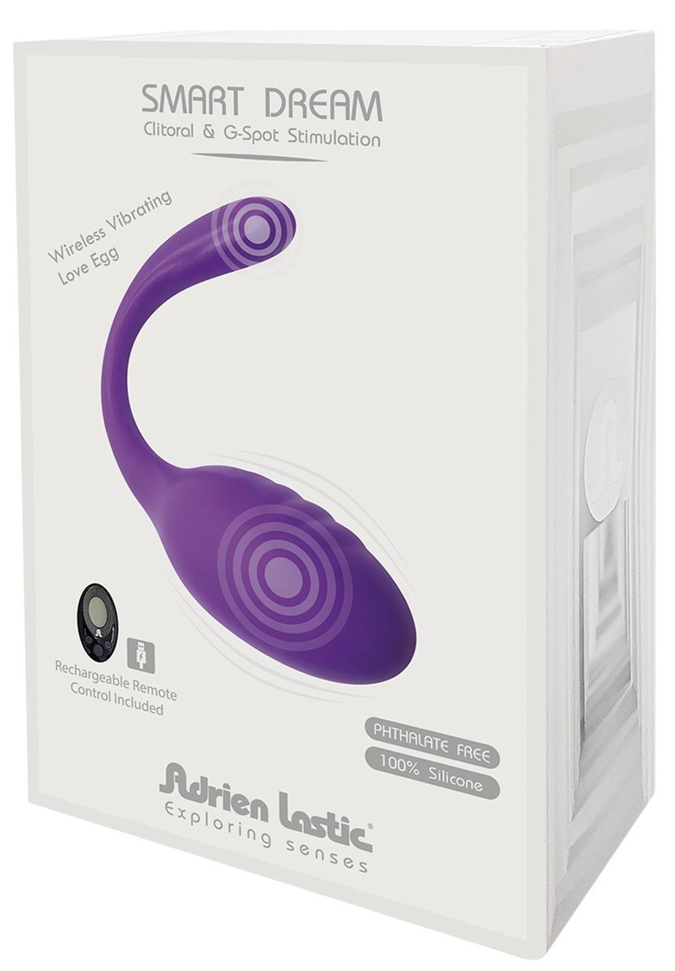 Віброяйце зі стимулятором клітора Adrien Lastic Smart Dream II з пультом LRS, можна під одяг