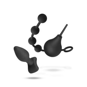 Набір новачка для анальної стимуляції Nexus ANAL BEGINNER KIT, спринцівка, анальне намисто і пробка