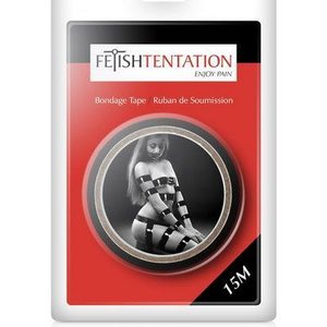 Скотч для бондажу Fetish Tentation Black (15м), не липне до шкіри і волосків, тільки сам до себе
