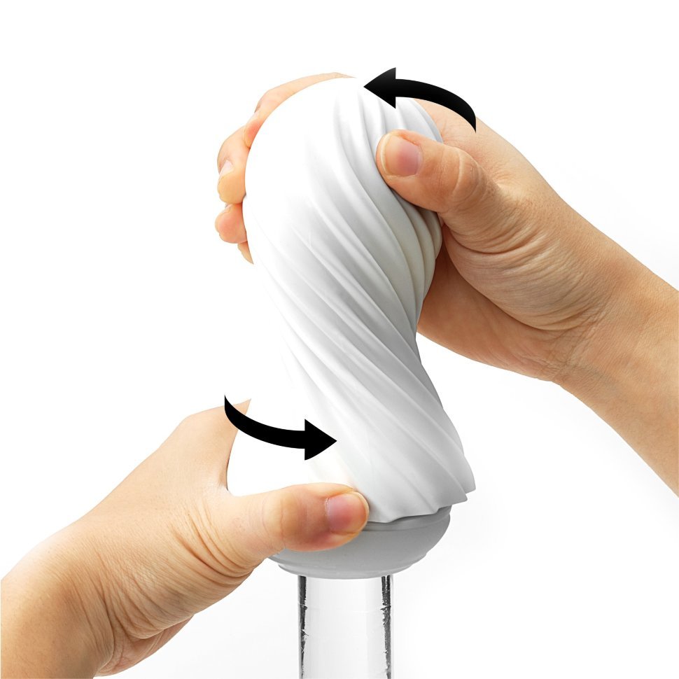 Мастурбатор Tenga Flex Silky White зі змінною інтенсивністю, можна скручувати