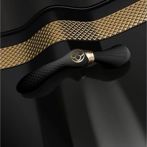 Вібромасажер Shunga Zoa Black, двосторонній