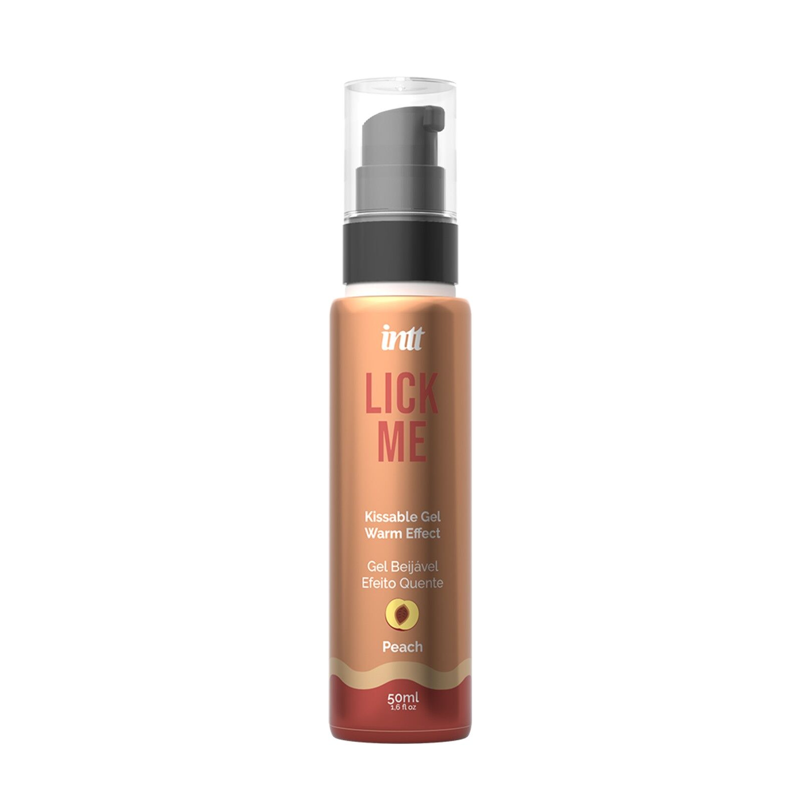 Гель для оральних пестощів із зігрівальним ефектом INTT Lick Me Kissable Gel Peach 50 мл, без цукру