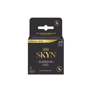 Ультратонкі безлатексні презервативи SKYN Supreme Feel 3 шт, 0,035 мм, природна текстура шкіри