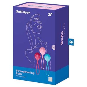 Вагінальні кульки Satisfyer Strengthening Balls (3шт), діаметр 3,8 см, маса 62-82-98г, монолітні