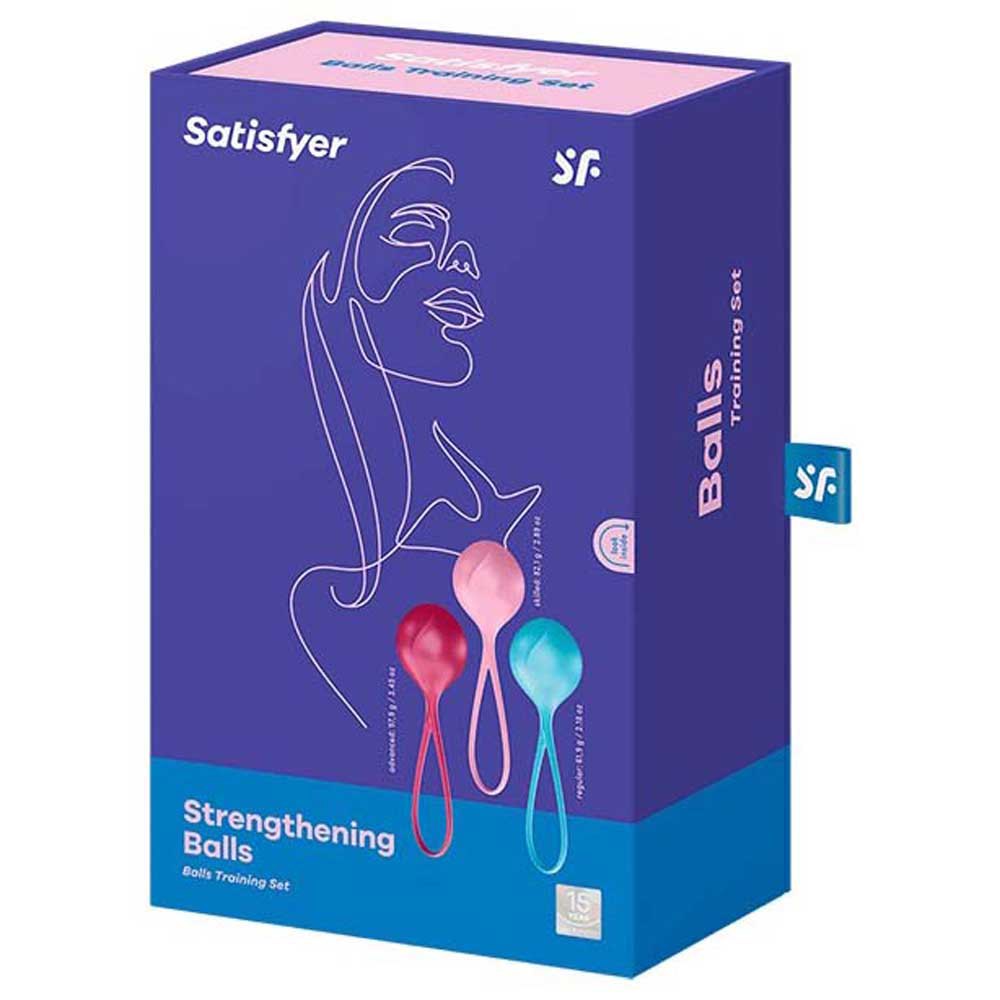 Вагінальні кульки Satisfyer Strengthening Balls (3шт), діаметр 3,8 см, маса 62-82-98г, монолітні