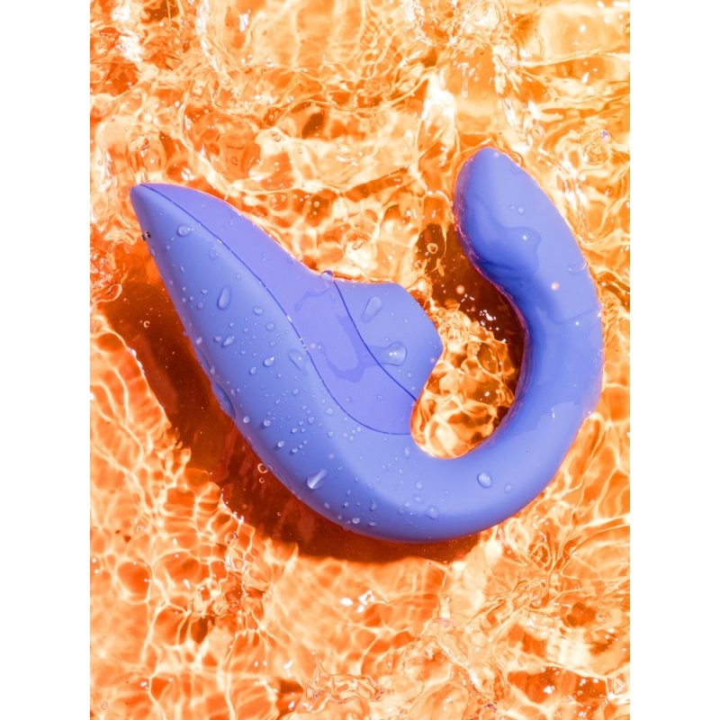 Вагінально-кліторальний стимулятор Womanizer Blend Vibrant Blue, вібрація + вакуум, 2 мотори