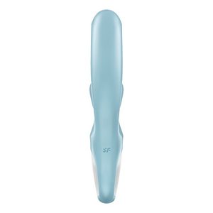 Вібратор-кролик Satisfyer Love Me Blue, гнучкий, відросток з потрійним кінчиком