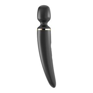 Вібромасажер Satisfyer Wand-er Woman (Black/Gold), водонепроникний, потужний, розмір XXL