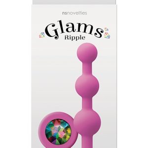 Анальна пробка з кристалом GLAMS RIPPLE RAINBOW GEM PINK