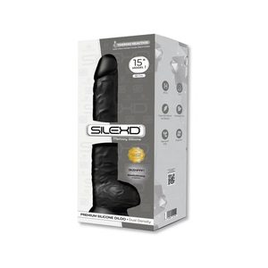 Фалоімітатор SilexD Kingston Black (MODEL 15in), двошаровий, силікон+Silexpan, діаметр 7 см