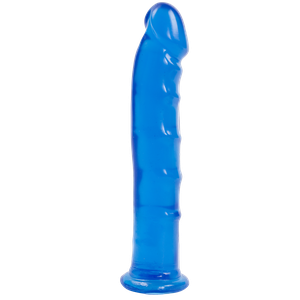 Фалоімітатор Doc Johnson Jelly Jewels Dong & Suction Cup Blue, діаметр 3,6 см, антибактеріальний ПВХ