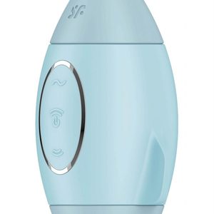 Вакуумний стимулятор з вібрацією Satisfyer Mission Control Blue, 2 незалежні мотори