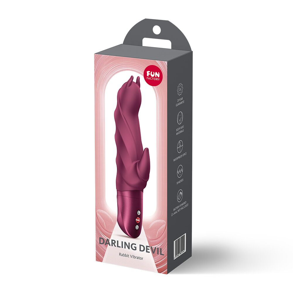 Вібратор-кролик Fun Factory Darling Devil Wine Red, 10 режимів, працює від батарейок