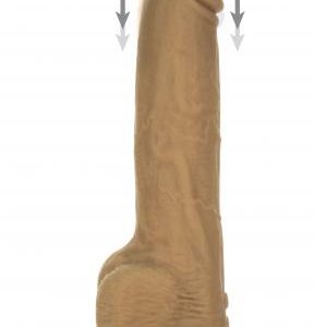 Фалоімітатор з пульсацією Naked ADDICTION Dominic 9″ Caramel, пульт ДК, діаметр 4,2 см