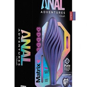 Текстурований анальний затор Blush Anal Adventures Matrix прикрашений каменем, фіолетовий