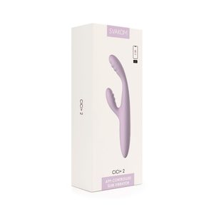 Тонкий кролик-вібратор Svakom Cici+ 2 Lilac, керування зі смартфона, підігрів до 38 °C
