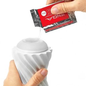 Мастурбатор Tenga FLEX Bubbly Blue зі змінною інтенсивністю, можна скручувати, вакуум