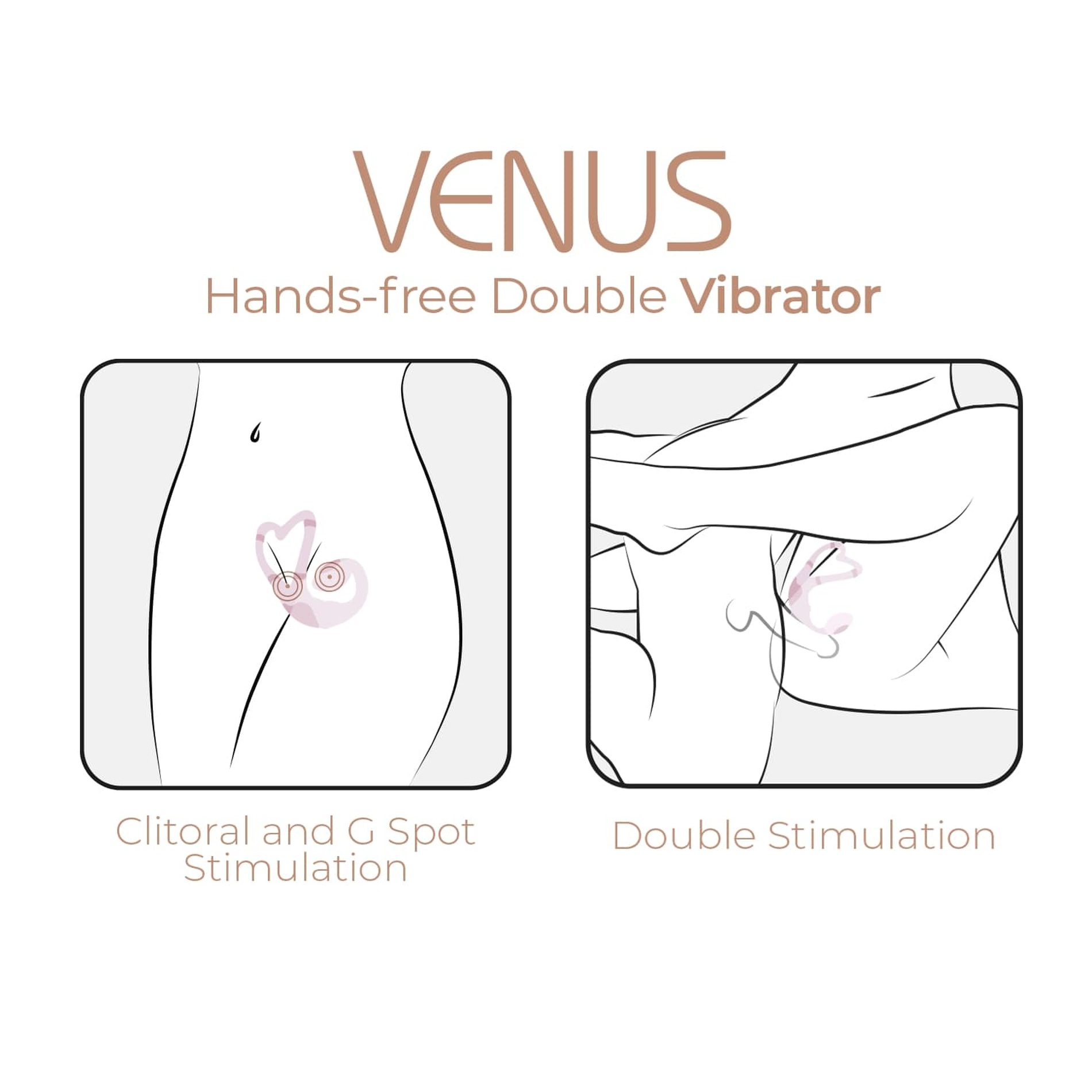 Смарт-вібратор для пар Adrien Lastic Venus + APP, подвійний, можна носити під одягом, 10 режимів