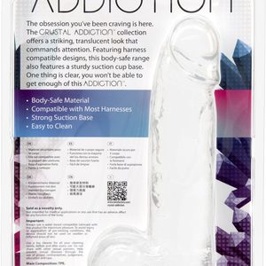 Прозорий фалоімітатор на присосці ADDICTION — Clear Dildo with Balls 8″, віброкуля в подарунок