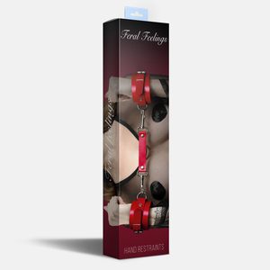 Наручники Feral Feelings - Hand Restraints Red, натуральна шкіра