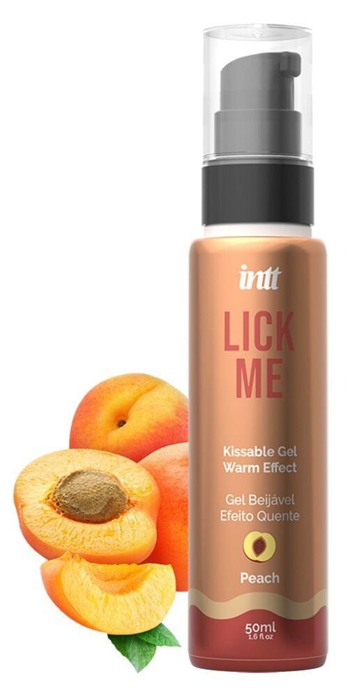 Гель для оральних пестощів із зігрівальним ефектом INTT Lick Me Kissable Gel Peach 50 мл, без цукру