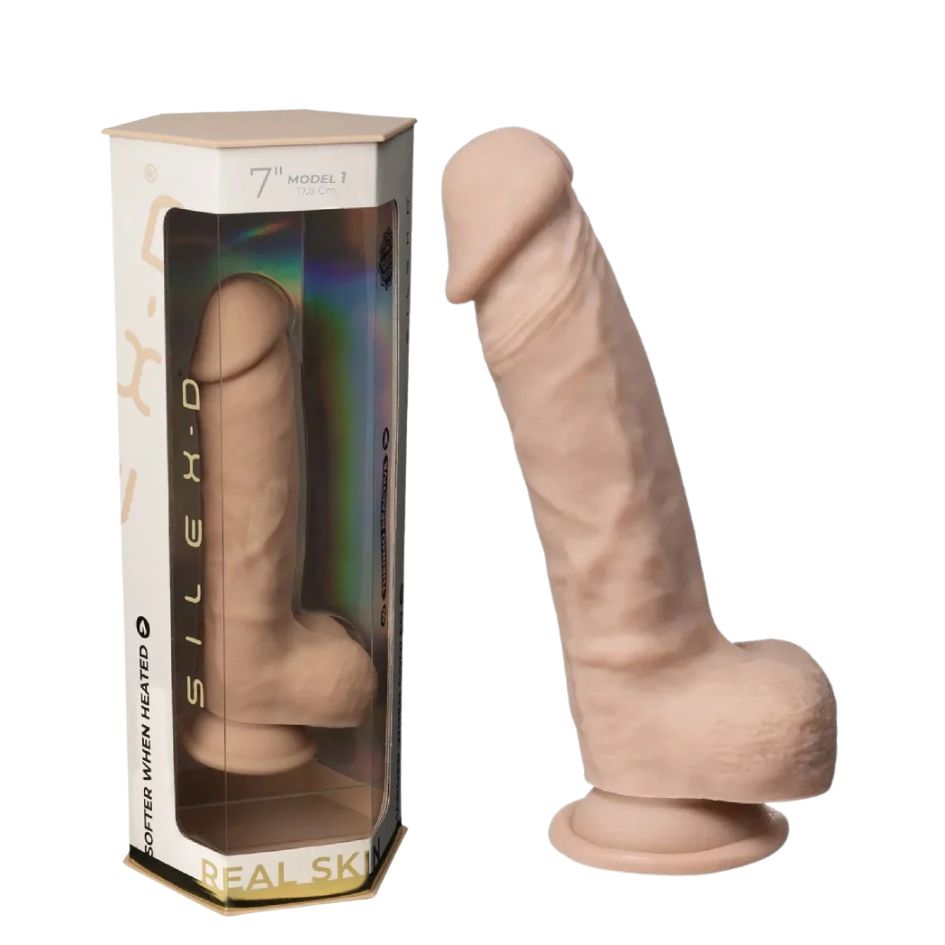Фалоімітатор SilexD Johnny Real Skin Flesh MODEL 1, суперреалістичний, на присосці, діаметр 3,8 см