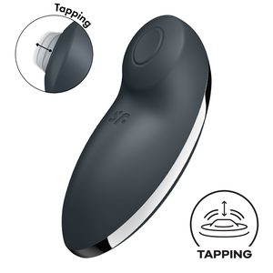Вібростимулятор-пульсатор Satisfyer Tap & Climax 2 Grey, ефект постукування пальцем