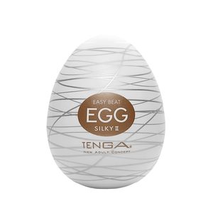 Мастурбатор-яйце Tenga Egg Silky II з рельєфом у вигляді павутини