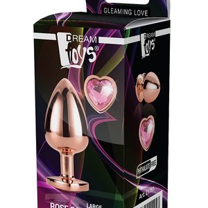 Анальна пробка з серцем GLEAMING LOVE ROSE GOLD PLUG LARGE