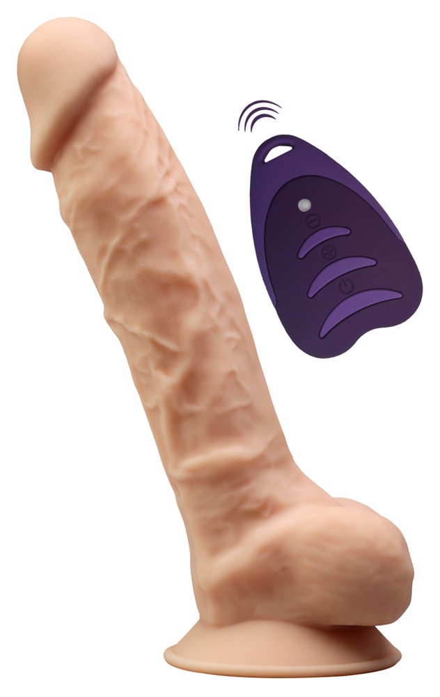 Фалоімітатор з вібрацією SilexD Vetus Vibro Flesh (MODEL 1 size 8in) + LRS, двошаровий, діам. 4,2 см