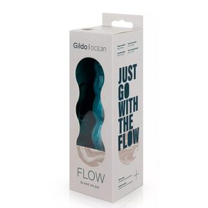 Скляний дилдо Gildo Ocean Flow, великі намистини, силіконова основа