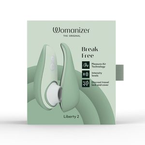 Вакуумний кліторальний стимулятор Womanizer Liberty 2 Sage, 8 режимів, магнітна кришечка