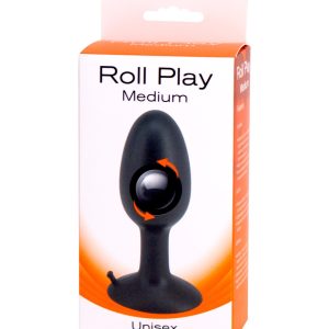 Анальна пробка із зміщеним центром тяжіння Seven Creations Roll Play Medium, чорний