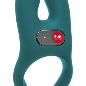 Ерекційне віброкільце з подвійною стимуляцією клітора Fun Factory NŌS deep sea blue, 2 мотори