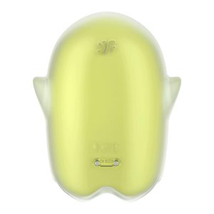 Вакуумний кліторальний стимулятор з вібрацією Satisfyer Glowing Ghost Yellow, світиться в темряві