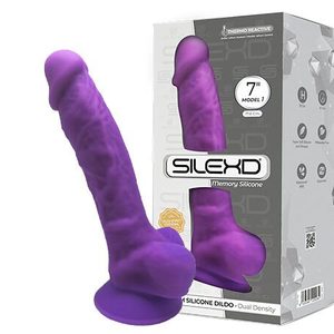 Фалоімітатор SilexD Johnny Purple (MODEL 1 size 7in), двошаровий, силікон+Silexpan, діаметр 3,8 см