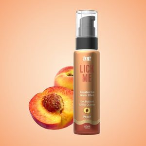 Гель для оральних пестощів із зігрівальним ефектом INTT Lick Me Kissable Gel Peach 50 мл, без цукру