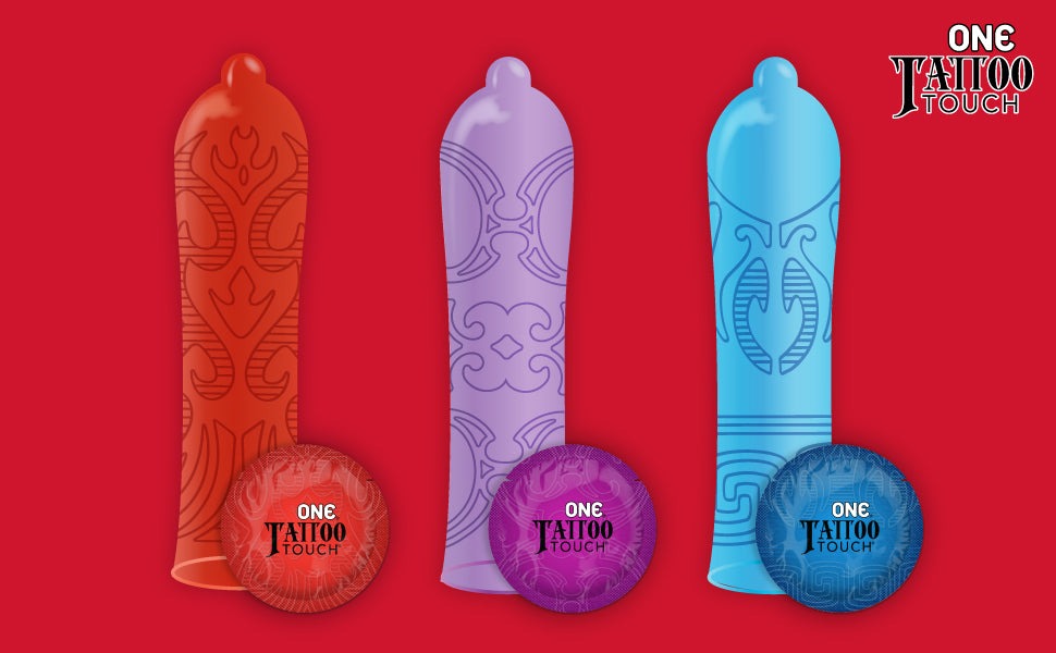 Презервативи ONE Tattoo Touch 3 шт, картонна коробка