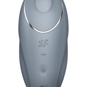 Вібростимулятор-пульсатор Satisfyer Tap & Climax 1 Bluegrey, ефект постукування пальцем, 2 мотори