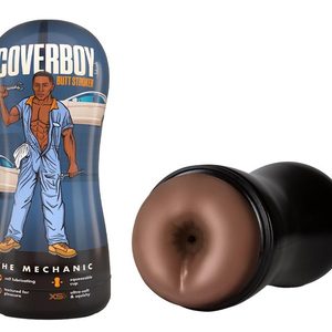 Мастурбатор-анус Blush Coverboy The Mechanic у колбі, коричневий, 18.5 см