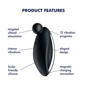 Вібратор для зовнішньої стимуляції Satisfyer Spot On 2 Black, дуже потужний, гнучкий відросток