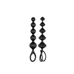 Набір анальних намистин Satisfyer Beads Black, силікон, макс. діаметр 3,3 см та 3,5 см