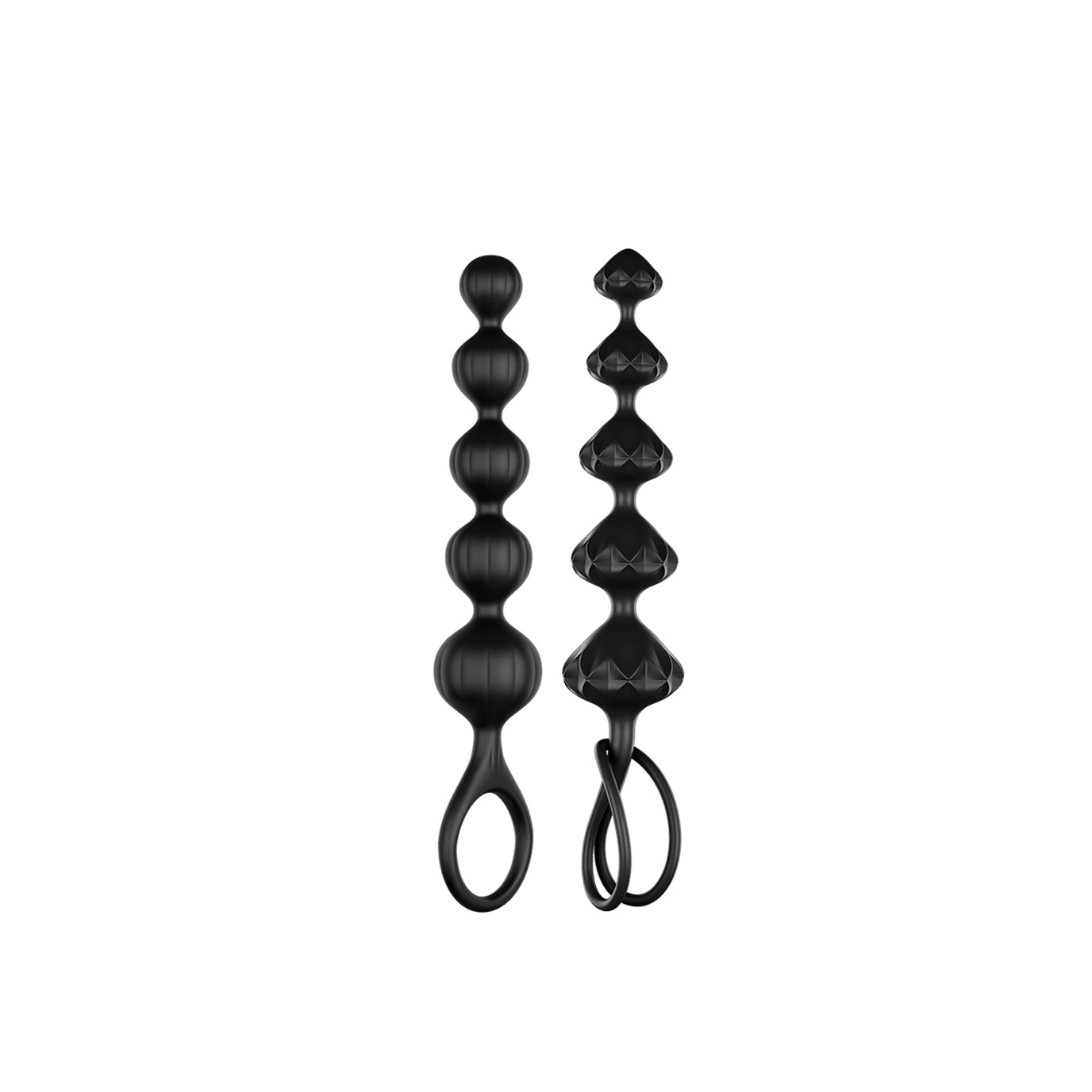 Набір анальних намистин Satisfyer Beads Black, силікон, макс. діаметр 3,3 см та 3,5 см