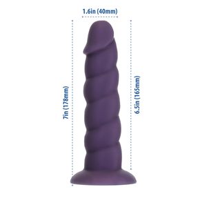 Фалоімітатор Fantasy by Addiction Unicorn Dildo 7” Purple, віброкуля в подарунок