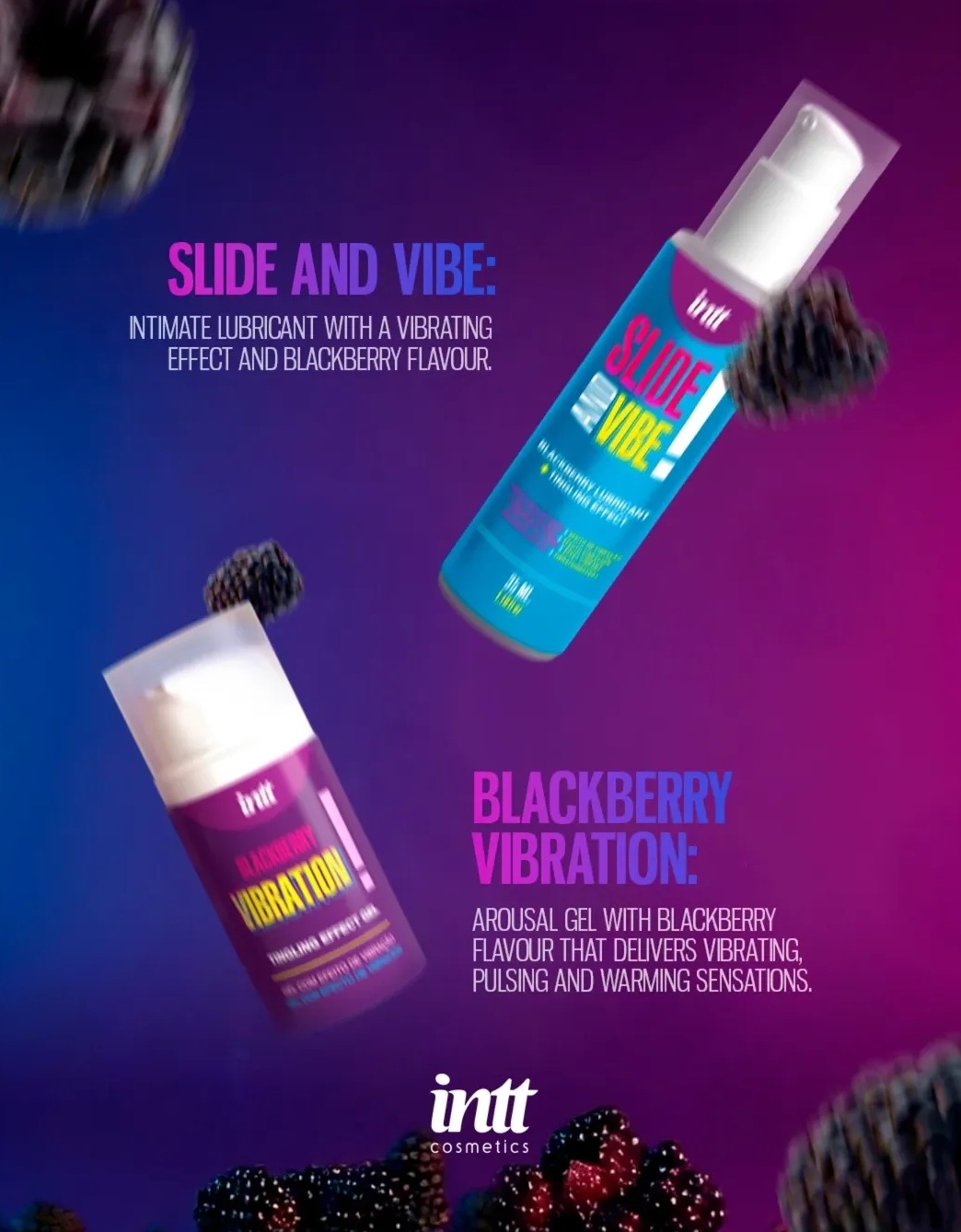 Рідкий вібратор Intt Vibration Blackberry (15 мл), зігрівальний, зі смаком ожини