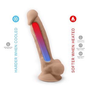 Фалоімітатор з вібрацією SilexD Vetus Vibro Flesh (MODEL 1 size 8in) + LRS, двошаровий, діам. 4,2 см