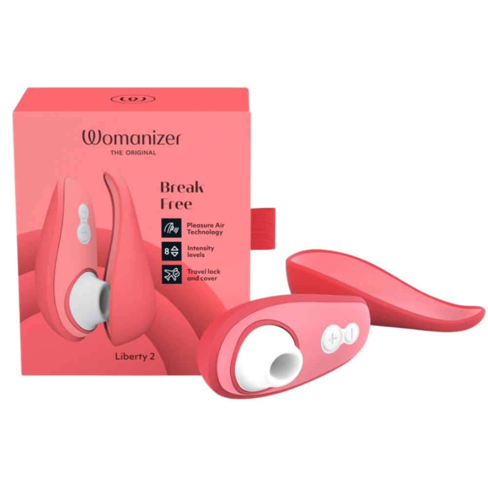 Вакуумний кліторальний стимулятор Womanizer Liberty 2 Vibrant Rose, 8 режимів, магнітна кришечка