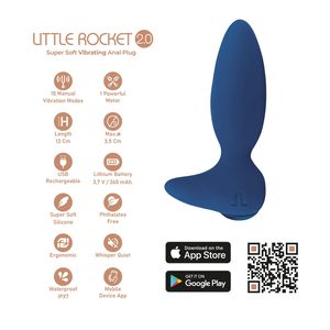 Анальна смарт-вібропробка Adrien Lastic Little Rocket 2.0, 10 режимів, подвійний силікон